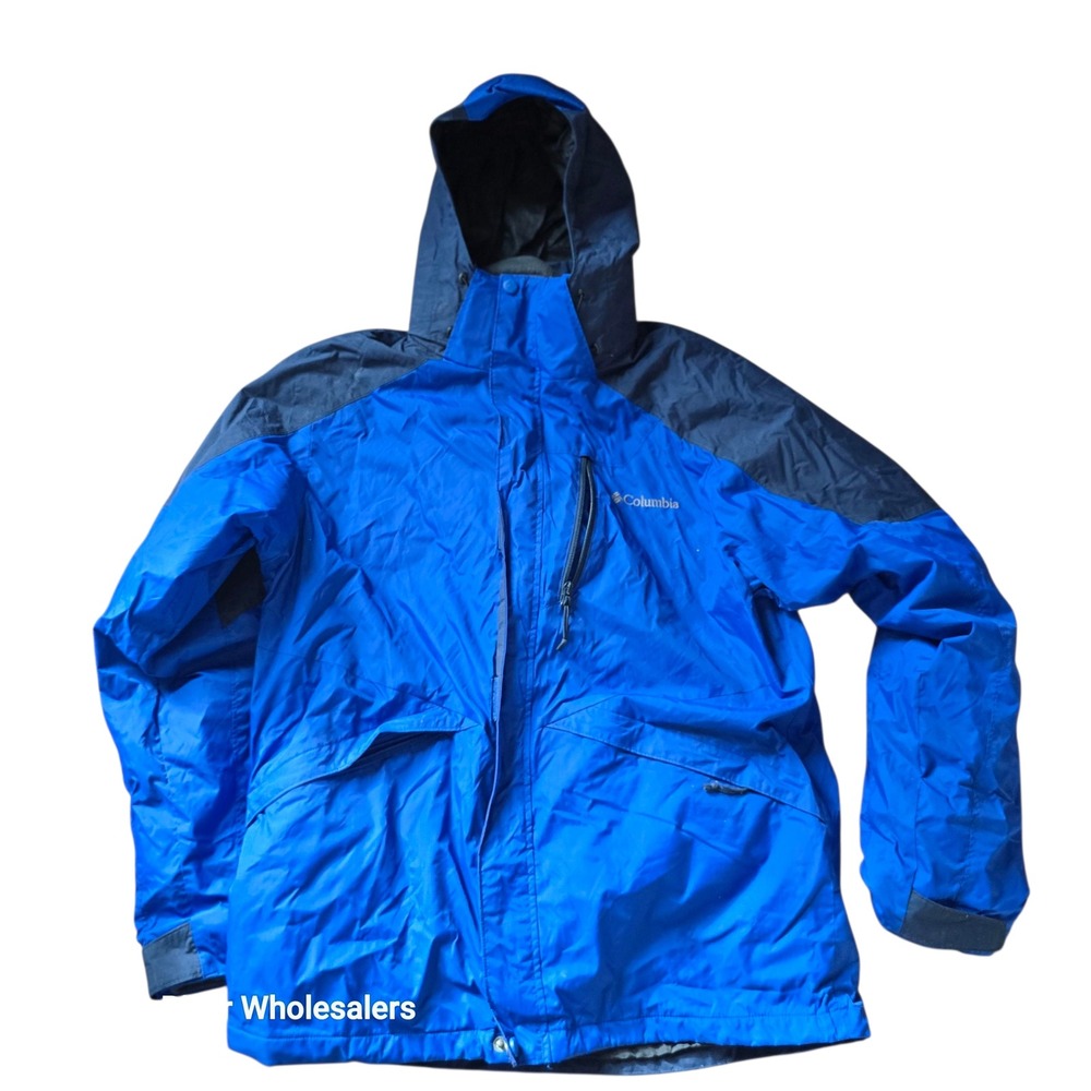 Columbia 2-in-1 Interchange Jacket Blue & Gray‎ Windbreaker Fleece Liner Parka